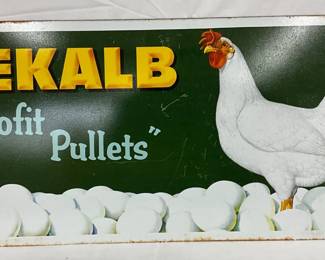 DeKalb ‘Profit Pullets’ Metal Sign 28x12 1/2