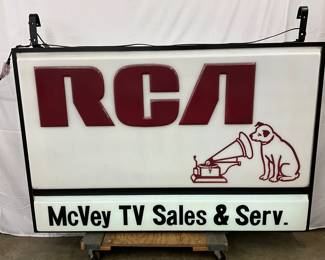 73-Inch by 48-Inch Double-Sided Light-Up Lexan RCA Sign with Embossed Design