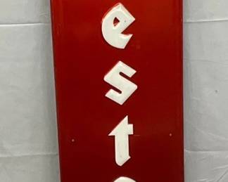 Firestone Self-Framed Embossed Metal Sign, 13 1/2in x 71in