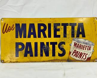 Marietta Paints Metal Sign, 16in x 8in
