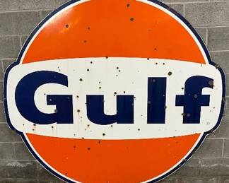 6ft. SSP Gulf Oil Dog Ear Sign