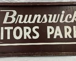 Brunswick Visitors Parking SS Wooden Sign, Self-Framed, 37×13in.