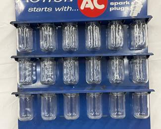 AC Delco Metal Parts Cabinet with 18 Glass Jars, 18×24 Inches