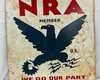 NRA Member SS Metal Sign, 16in.