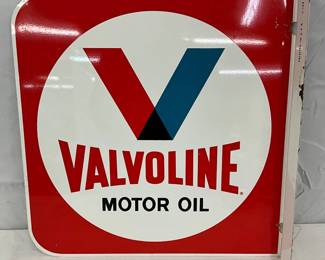 Valvoline Motor Oil Metal Double-Sided Flange Sign, 15 Inches