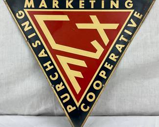 Triangle-Shaped FCX Metal Advertising Sign, 12in by 11in, Single-Sided