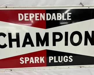 36 x 18 DS Champion Spark Plug Metal Sign