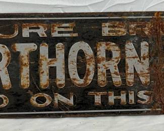Metal Embossed Farm Sign, 20in x 5in, ‘Pure Bred Shorthorn Bull’
