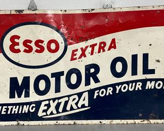 72×39in Esso Extra Motor Oil Metal Sign