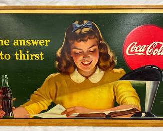 16-Inch Metal Coca-Cola Button Sign “Sign of Good Taste”