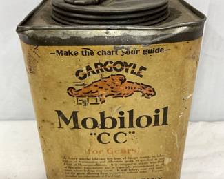 5-Pound Mobil Gargoyle Grease Can, Mobiloil ‘CC’,’ Vacuum Oil Co.