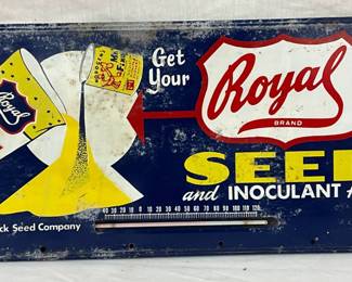 20in by 9in Metal Royal Brand Seed Advertising Thermometer