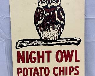 12×18 Night Owl Potato Chips Metal Advertising Sign, Greensboro, Louisiana