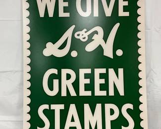 S&H Green Stamps SS Metal Adv Sign, 48in x 22in