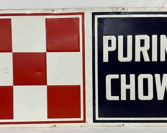 Metal Embossed Advertising Sign, ‘Purina Chows,’ 72in x 36in