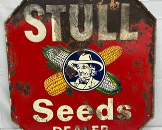Emb. Stull Seeds Dealer Sign, 36x36in.
