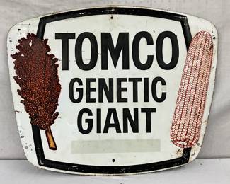 30x24in Emb. Metal TOMCO Genetic Giant Advertising Sign