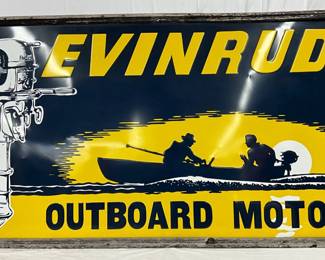 Evinrude Outboard Motors Emb. Sign by Phoenix Sign Co., 82in x 41in