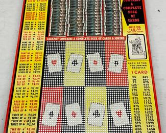 Early Card Game Board with Jackpot Deck Display, 12 1/2in x 18in