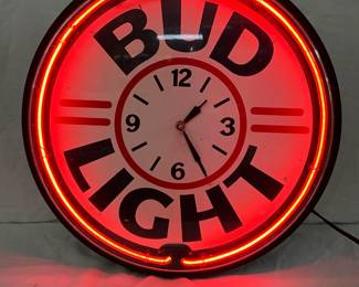 19-Inch Bud Light Red Neon Wall Clock