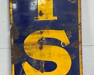 Early Porc. Fisk Tires Advertising Sign, 24×96in.