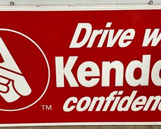 Emb. Kendall Motor Oil 72×36 Sign with Wooden Frame