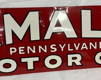 Amalie Pennsylvania Motor Oil Metal Sign, 35 1/2 x 12in.
