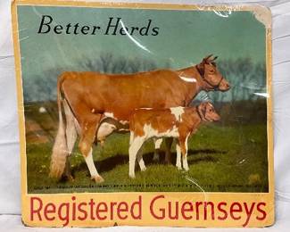 Guernsey Easel-Back CB with ‘Better Herds’ Design, Measures 32x28 inches