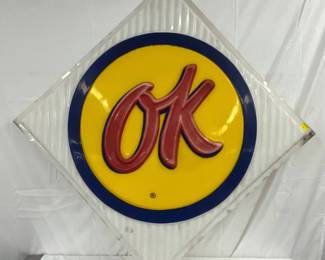 Org. 48in. OK Plastic Insert Embossed Sign