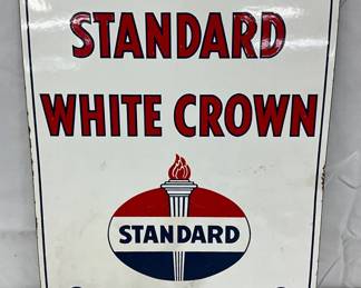 Standard White Crown Porcelain Pump Plate, 12×15 Inches 1954