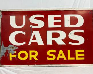 ‘Used Cars For Sale’ Metal-Framed Sign, 60in x 37in