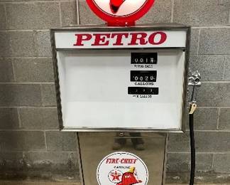 Bennett 488 Fire-Chief Petro Gas Pump with Texaco Globe Top