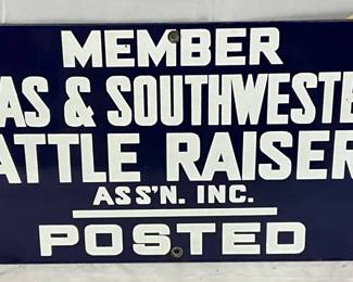 Texas & Southwestern Cattle Raisers Association SSP Sign, 20×10 Inches