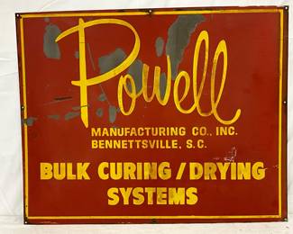Powell Tobacco Metal Sign, 30in x 24in, Bennettsville, S.C.