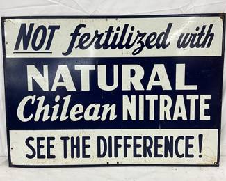 ‘Natural Chilean Nitrate' Metal Sign, 27×19 Inches, by American Art Works