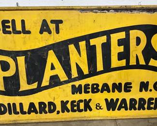 61×38 Planters Metal Sign, Mebane, North Carolina, with Wooden Frame
