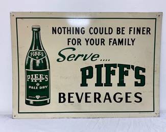 28×20 Metal Advertising Sign for Piff’s Pale Dry Ginger Ale
