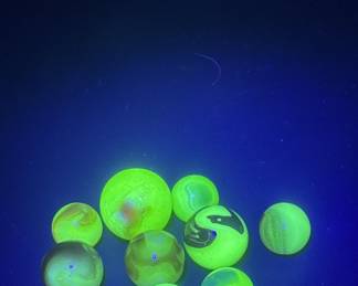 Vintage Vaseline Glass Marbles (9)