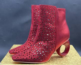 Snazzy Red Dressy Boots, Size 8 in Original Box
