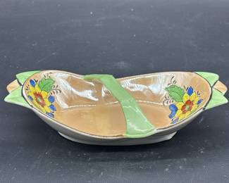 Vtg. Hand Painted Divided Oblong Dish, From Japan