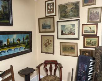 Lots of frames and chairs