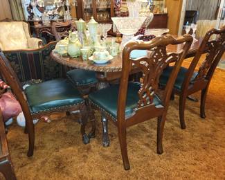 Mahogany dining table and chairs