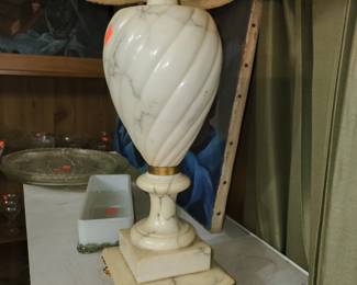Marble and brass lamp