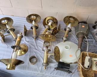 Brass electric sconces