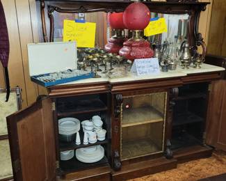 Ornate antique carved buffet