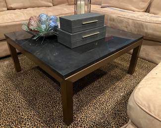 Marble Top Brass Base coffee Tqble