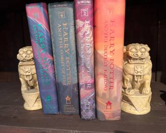 Harry Potter Books and Dragon Bookends