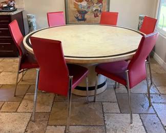 Maitland Smith Tessellated Stone Top Dining Table