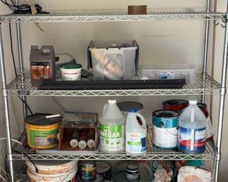 Rolling Storage Shelf With Supplies