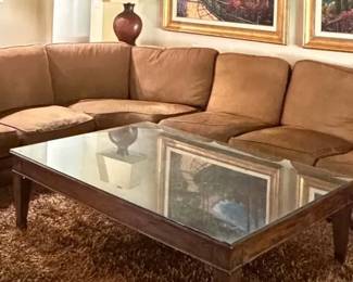 LShaped Brown Curved Sofa by Spectra Home